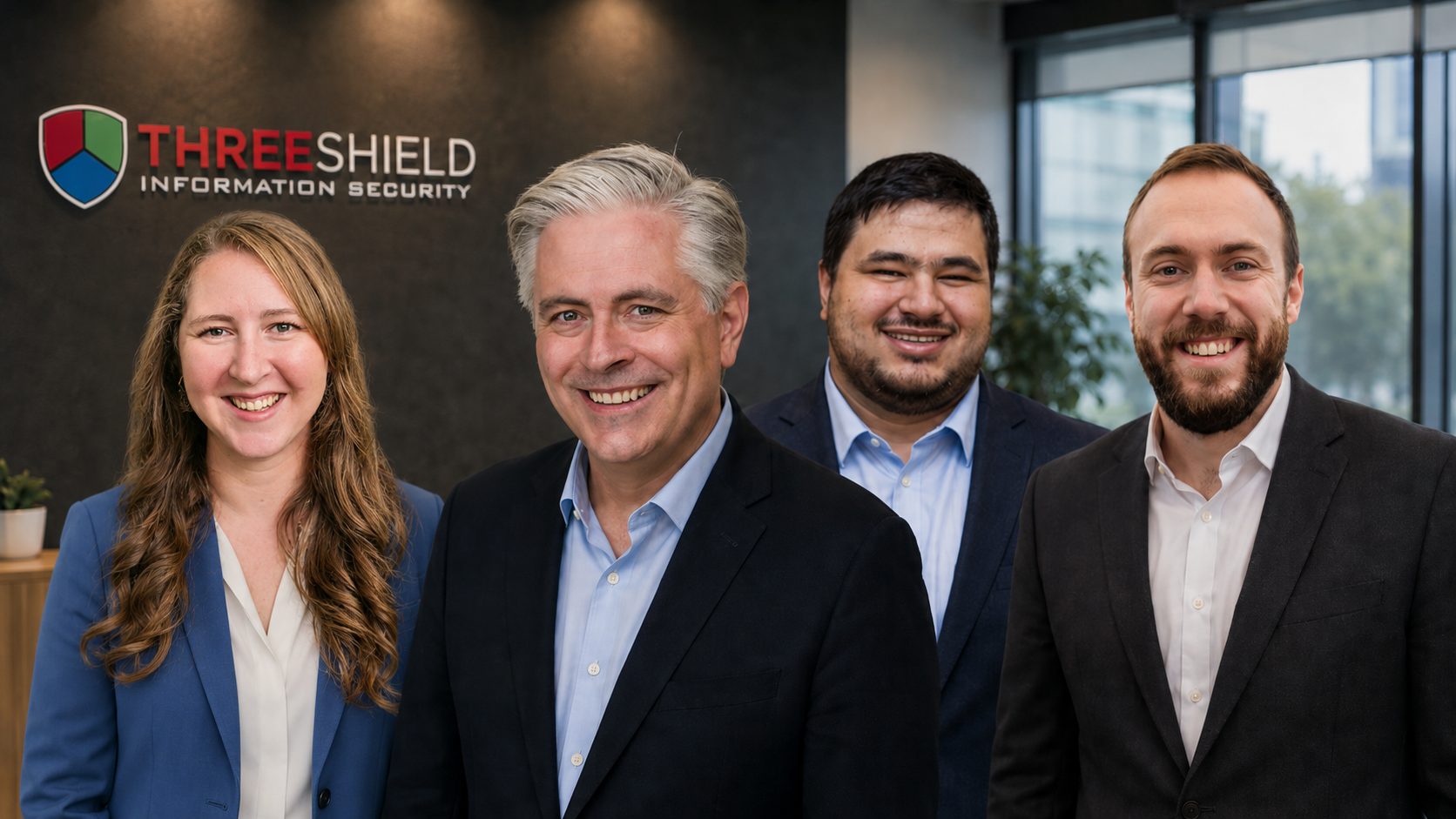 ThreeShield's Calgary-based leadership team — left to right, Angie Wisk, Chris Nowell, Saad Alfakir, and Tyson Jamison